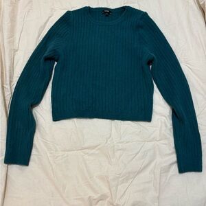 Express Cropped Teal Sweater